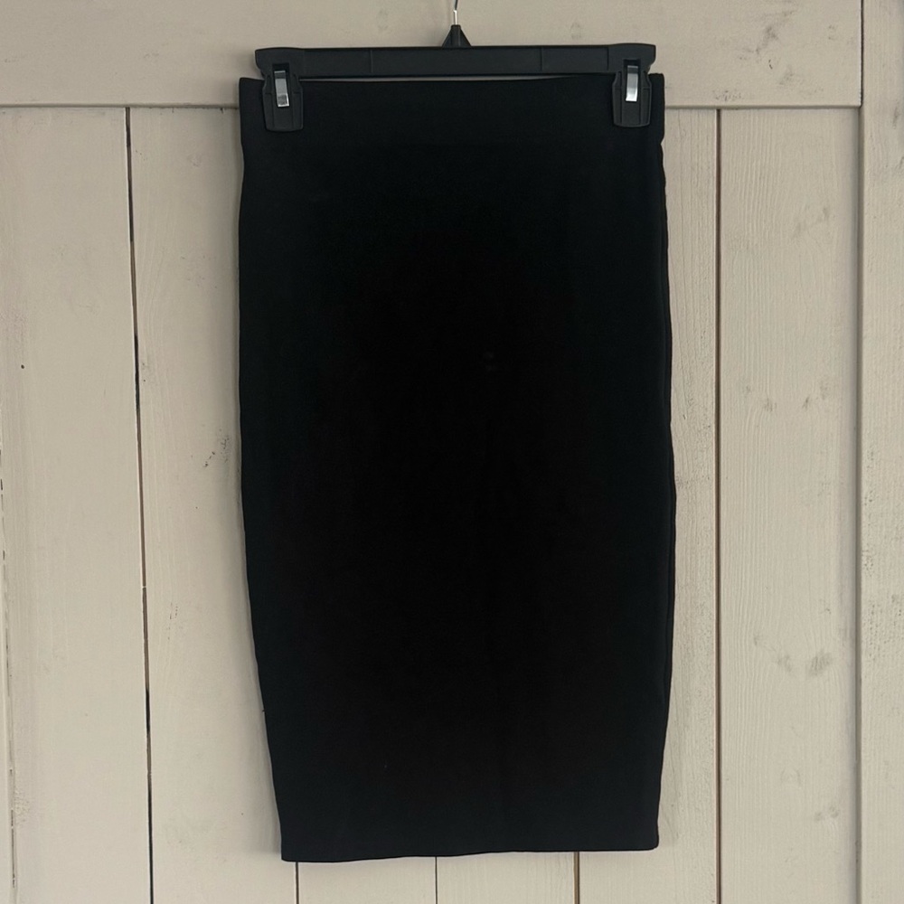 Revamped Black Stretch Pencil Skirt